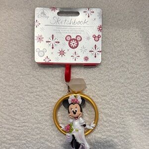 Minnie Mouse White and Gold Engagement Ring  Ornament from Disney Sketchbook